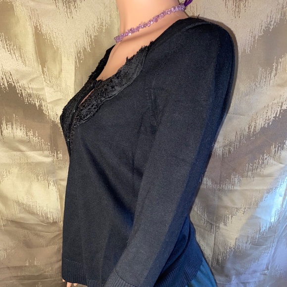 RED PETITES 3/4 SLEEVE SWEATER SIZE PM - Picture 2 of 5